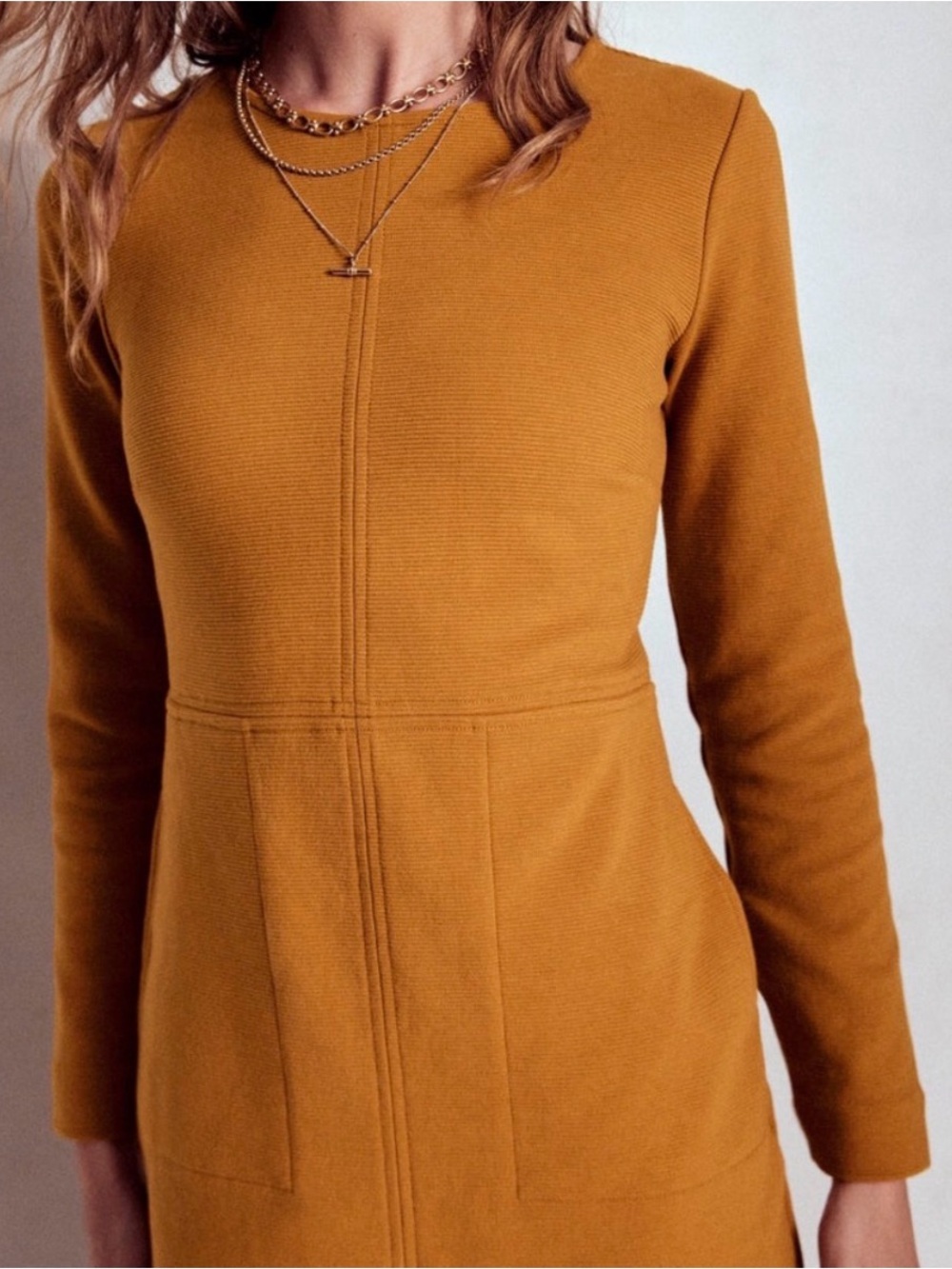 Boden Cornelia Ottoman Long-Sleeve Shift Dress Size 14 - Picture 2 of 8